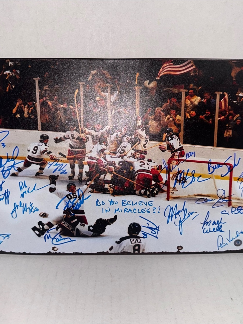 Miracle on Ice 1980 Olympic Hockey Team Reproduction Autographed Sign 8x11.75
